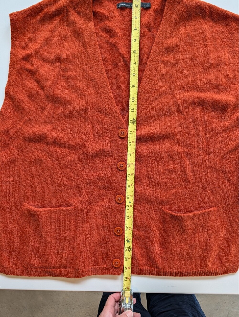 Gudrun Sjoden Rust Orange Button-Front Knit Vest - Picture 5 of 7